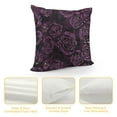 thumbnail image 4 of Nawypu  Cushion Covers Throw Pillow Cases Shells for Couch Sofa Home Solid Stereo Roses Floral Deep Purple, 4 of 5