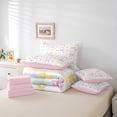 thumbnail image 6 of Feelyou Princess Bow-tie Kids Twin Bedding Sets 7-Piece, Kawaii Love Heart Bedding Comforter Set, Fairy Tale Bowknot Reversible Sheet Sets, Luxury Bedroom Decor, 6 of 8