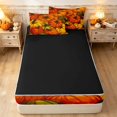 thumbnail image 4 of Erosebridal Hippie Vintage Pumpkin Zipper Full Size Comforter Sets with Fitted Sheet and 2 Pillowcases, Vintage Farmhouse Zipper Bedding Set for Boys Girls, Orange Olive Green, Black Reversible, 4 of 7