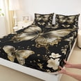 thumbnail image 3 of Manfei Flowers Butterflies Boy Girl Twin Sheet Sets 3pcs,Vintage Aesthetic Twin Fitted Sheet Microfiber,Exotic Style Breathable Flat Sheet,Super Cozy Room Decor, 3 of 7