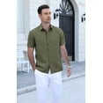 thumbnail image 2 of COOFANDY Men's Lightweight Breathable Short Sleeve Shirt, 100% Polyester, Easy-Care Wrinkle-Resistant for Daily Casual and Office Wear, 2 of 8