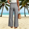 thumbnail image 5 of Oksale Plaid Pants for Women Petite Loose Wide Leg Pants with Pockets Casual Elastic Waist Gingham Pants 2026 Black 3XL, 5 of 8