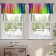 thumbnail image 2 of LALILO Kitchen Curtain Valance Digital Structure Rainbow Rod Pocket Window Curtain 52"x 18" Set of 2, 2 of 5