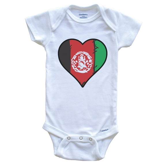 Afghanistan Heart Afghan Flag Baby Bodysuit