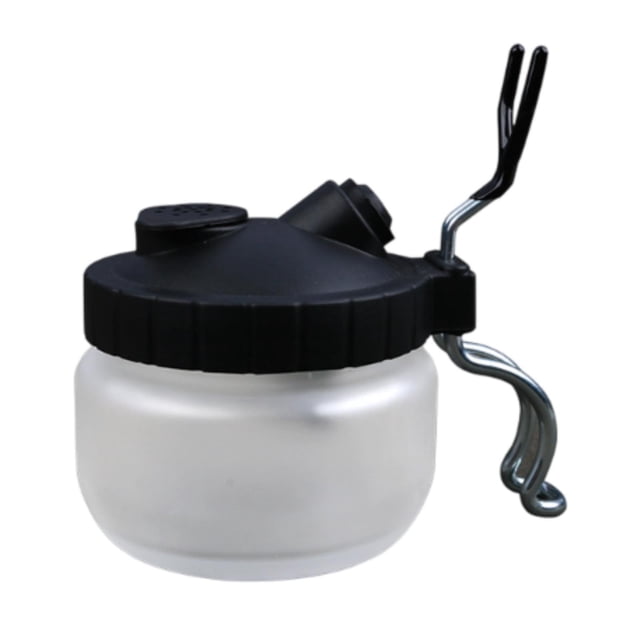 Recipiente para limpieza de aerógrafo Limpiador de aerógrafo con almohadilla de filtro Práctico con asa Estación de lavado fácil de usar Limpiador de Negro