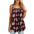 thumbnail image 2 of facefd Women Dots Printed Square Neck Sleeveless for Cami Top safflower M, 2 of 4