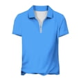 thumbnail image 4 of Mifsaly Womens V Neck Zipper Shirts Summer Casual Short Sleeve Slim Fit Athletic Tops Lightweight Breathable Golf Work Daily Tee L, 4 of 5