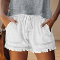thumbnail image 2 of WAYUTE Womens Shorts Jeans Denim Bandage Pocket Bottom Tassel Casual Pants Shorts Female Pants, 2 of 5