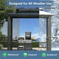 thumbnail image 6 of 5FT x 8FT Double Roof Aluminum BBQ Grill Gazebo with Grey Polycarbonate for Outdoor Use, 6 of 8