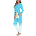 thumbnail image 3 of Conjunto de piezas con diseño navideño para mujer, ropa de dormir informal holgada, jersey de manga larga, ropa de estar por casa, envío directo, 3 of 4