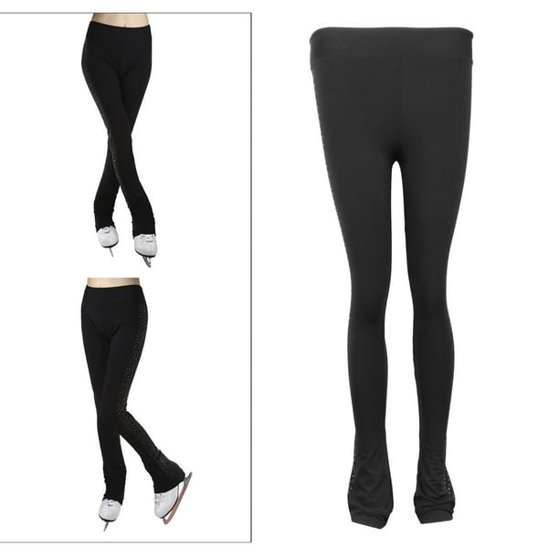Pantalones largos de patinaje sobre Disfraz Pantalones de patinaje artístico Tela de patinador de vellón cálido Niño Niña adulta Color sólido ne METRO Macarena Pantalones de patinaje artístico sobre hielo