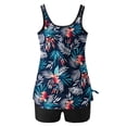 thumbnail image 6 of FAFWYP Womens Tummy Control Tankini Bathing Suits 2 Piece Plus Size High Waisted Swimsuits with Boyshort Bottom Vintage Print Beach Bikini Sets, 6 of 6