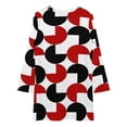 thumbnail image 3 of Geometric Retro Style Black Red White Loose Dress Evening Dress Summer Dresses for Women Luxury Dress Long Sleeved Dress, 3 of 4