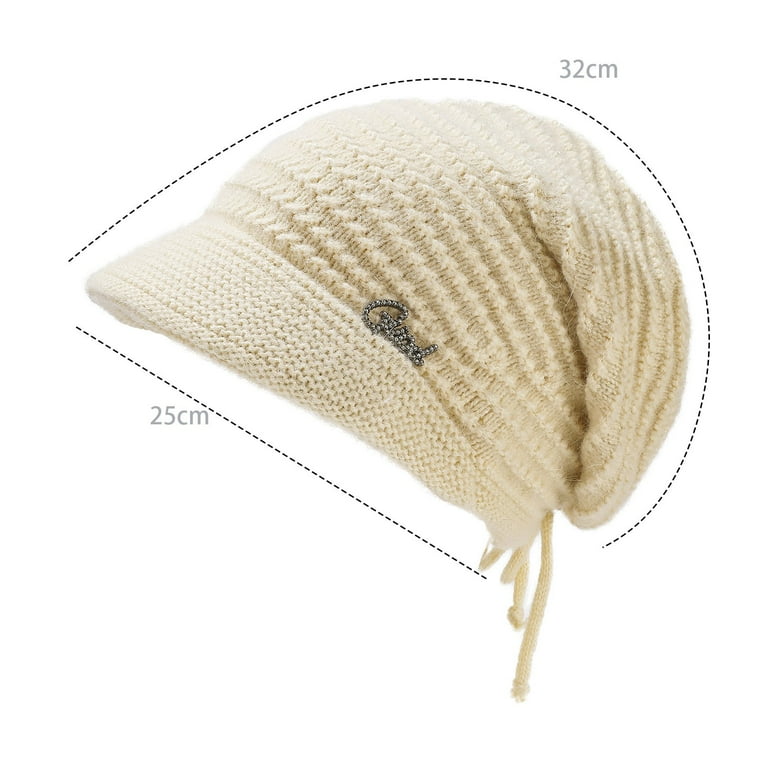 Slouchy Beanie Womens Winter Hat With Bill Slouchy Knit Beanie