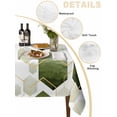 thumbnail image 2 of Sage Green Marble Table Cloth, Gold White Geometric Hexagon Modern Waterproof Tablecloth for Square Tables, Reusable Washable Fabric Table Cover for Restaurant Kitchen Dining Tables 60"x60", 2 of 6