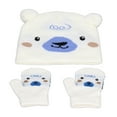 thumbnail image 4 of Conjunto de guantes de gorro de punto para niños, gorro de invierno con patrón de animales de dibujos animados, manoplas, regalo de cumpleaños, color blanco, 4 of 14