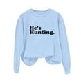 thumbnail image 5 of Womens Oversized Sweatshirt Crewneck Long Sleeve Fleece Lined Pullover Tops Fall Outfits Winter Clothes Light Blue L, 5 of 7