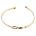 thumbnail image 3 of Brazalete abierto de doble alambre simple para mujer, pulsera delgada ajustable, joyería dorado, 3 of 9