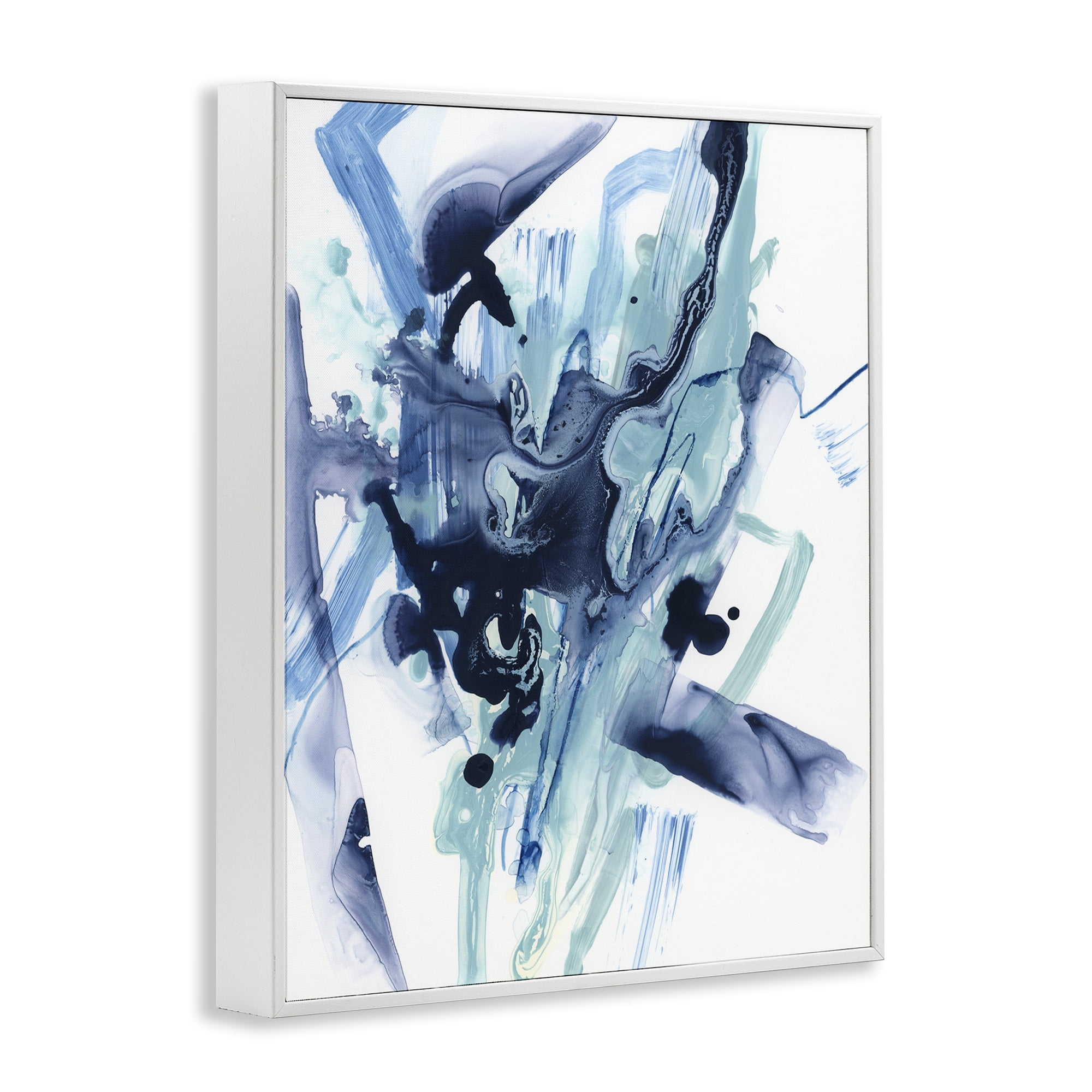 Stupell Industries Fluid Chaotic Abstraction Abstract Painting White Framed Art Print Wall Art, 11 x 14