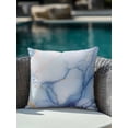 thumbnail image 4 of Outdoor Pillows Waterproof, Blue Marble Bedding Throw Pillows with Insert for Couch Sofa Bed, Gradual Modern Abstract Art 18x18 Inch Pillowcases Decorative Camping Patio Pillow Set of 1, 4 of 8