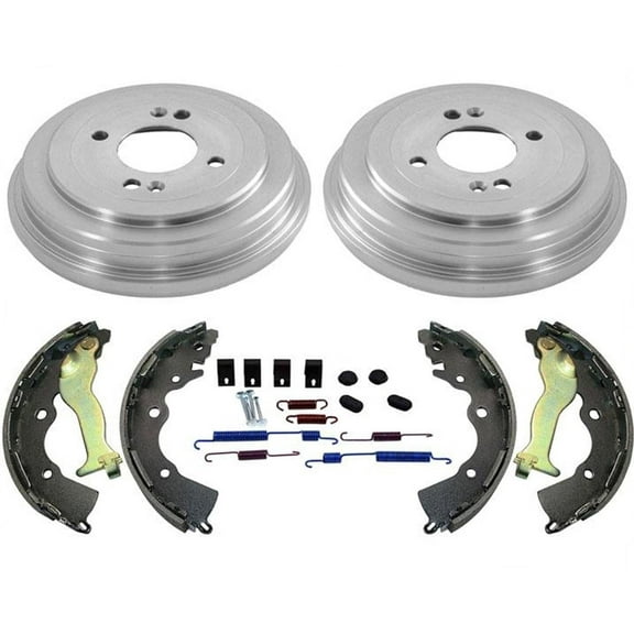 (2) Brake Drums Shoes & Brake Springs For 06-11 Kia Rio & 07-11 Hyundai Accent