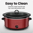thumbnail image 6 of Chefman 7-Quart Electric Slow Cooker, Dishwasher-Safe Crock - Red, 6 of 7