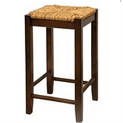 Rush Seat Counter Stools 24", Set of 2, Walnut