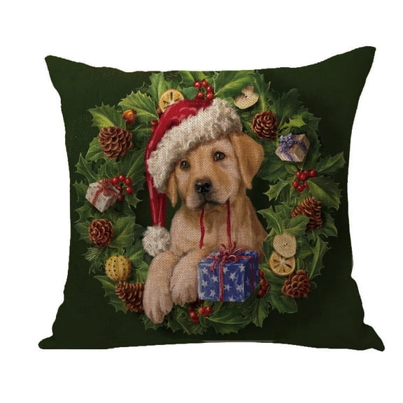 Yidarton Linen Christmas Series Pillowcase Santa Claus Digital Printing Pillow Case  Car Sofa Cushion Cover