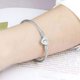 thumbnail image 3 of Pulsera con letras iniciales para mujeres y niñas, brazalete expandible con letras del alfabeto en plata y corazón de amor, para el día de la madre, San Valentín, cumpleaños y para la familia, 3 of 4