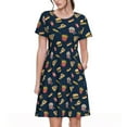 thumbnail image 1 of Vsdgher Fast Food pour Femmes Été 2025 Robes Midi Maxi Décontractées Légères Manches Courtes Col Rond Robe de Plage, 1 of 6