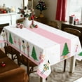 thumbnail image 2 of Christmas Nutcracker Tree Tablecloth Waterproof,Pink Table Cloth Rectangle Stain Resistant, Washable Table Cover for Home Kitchen Dining Party Decoration (60×84 Inch), 2 of 6