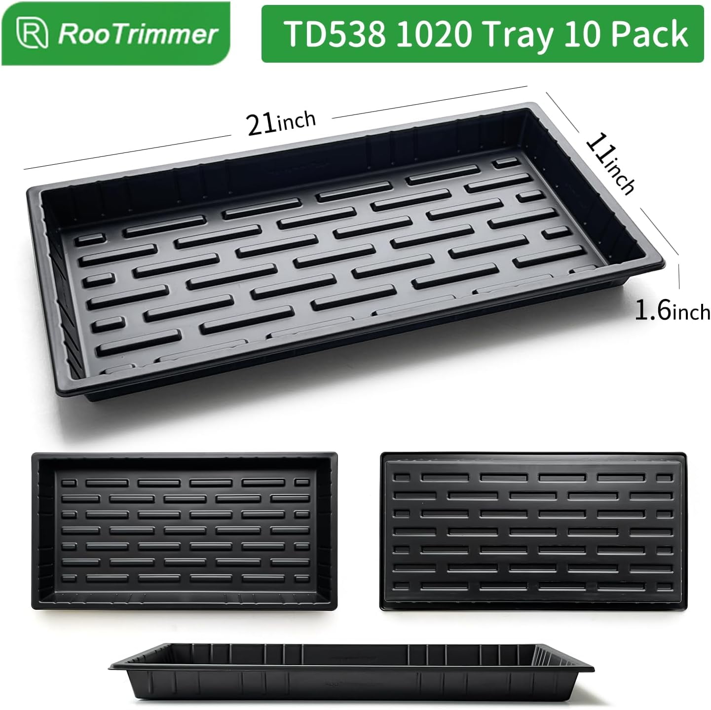 Growing Trays, Plant Nursery Trays Heavy Duty Seed Starter Flat Seedling Tray for Cell Plug Tray Transplant Growing Microgreens