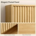 thumbnail image 4 of Fluted Wall Cabinet Set of 2, Wooden Bathroom Medicine Cabinet Storage with 2 Doors, Adjustable Shelf and Towels Bar, Modern Wall Mount Large Floating Cabinet for Kitchen Natural Oak, 4 of 14
