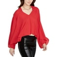 thumbnail image 2 of Rachel Roy Womens Drapey Knit Blouse, Red, X-Small, 2 of 2