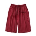 thumbnail image 2 of fheaev Sleep Pajama Shorts for Women Knee Length Lightweight Elastic Drawstring Casual Bermuda with Pockets Wine 2XL, 2 of 7