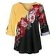 thumbnail image 3 of Pntutb Mujeres Casual tops Camisa Damas Cuello en V Estampado floral Camiseta suelta Blusa Camiseta top Pntutb Pntutb-68, 3 of 9