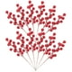 thumbnail image 2 of 12 PCS Tallos de bayas rojos artificiales Tallos de bayas rojos falsos de plástico Picks para Navidad, 2 of 6