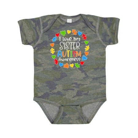 

Inktastic I Love My Sister Autism Awareness Gift Baby Boy or Baby Girl Bodysuit