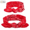 thumbnail image 1 of Jusqu'à 10$ Bandeau Sport Rouge Séchage Rapide Nœud de Sueur Bandeau Croisé (2 Pcs), 1 of 3