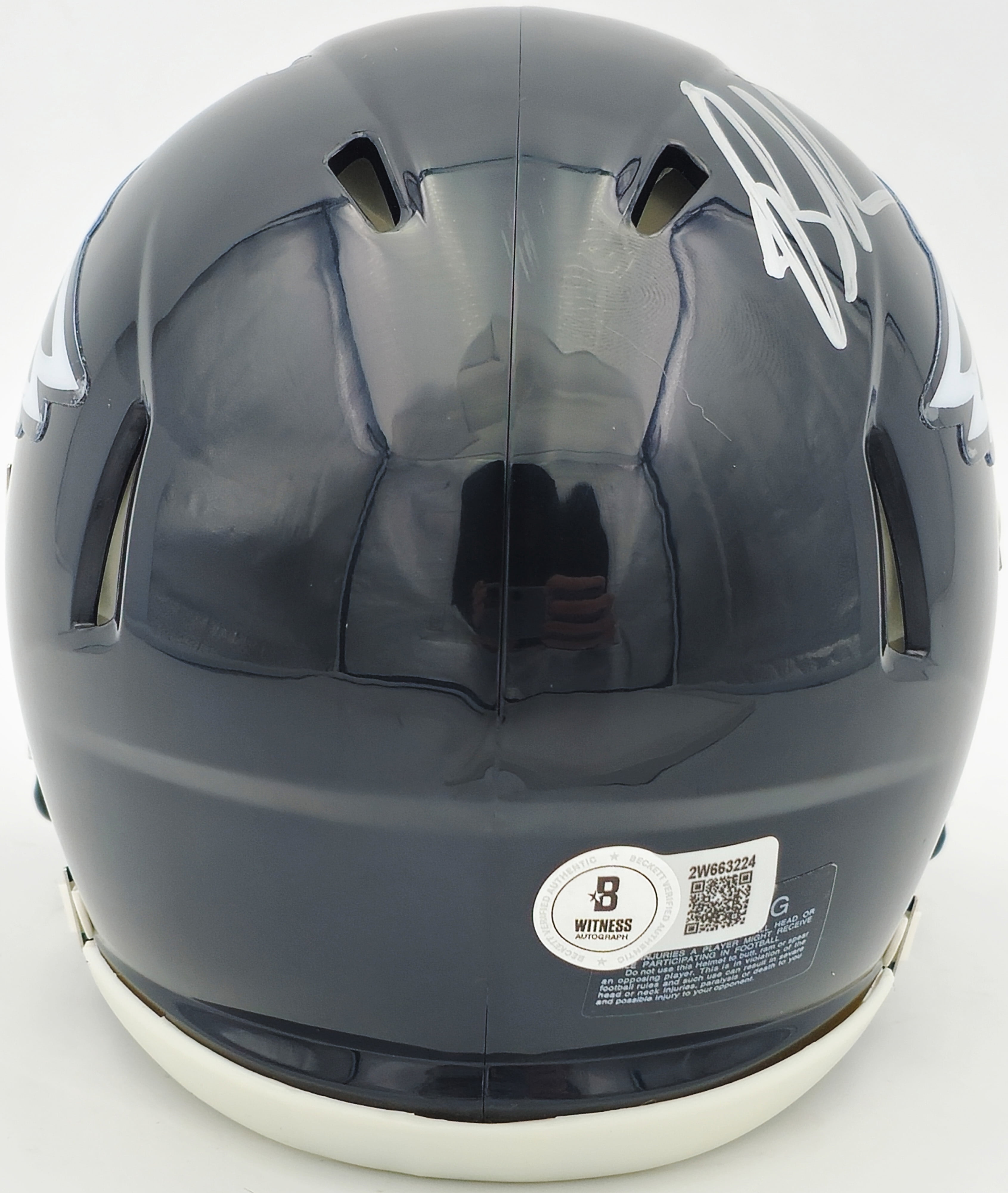 Brandon Graham Autographed Philadelphia Eagles 2022 Alternate Black Speed Mini Helmet Beckett BAS Witness 238572