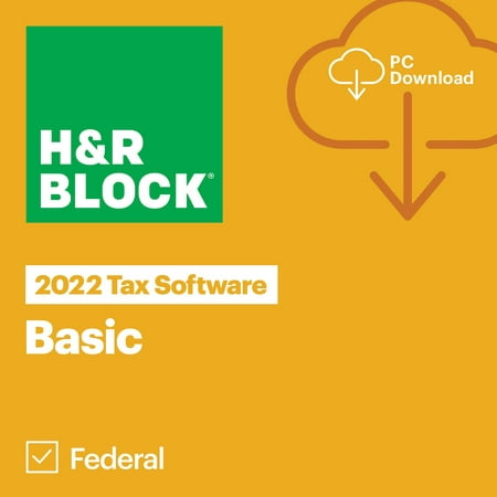 H&R Block 2022 Basic Tax Software PC Download (Operating System: Windows 10 or higher)