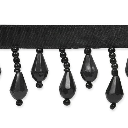 Silver Leaf Trim - Expo Int'l 5 yards of Joanne Beaded Teardrop Fringe Trim