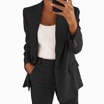 thumbnail image 1 of Qarigey Cárdigan de solapa a la moda para mujer, traje de poliéster de Color sólido, abrigo con cuello vuelto, accesorio de vestir, fiesta Abrigos y chamarras L, 1 of 5
