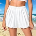 thumbnail image 5 of Womens Bubble Shorts Summer Casual High Rise Elastic Waisted Wide Leg Puffed Balloon Short for Women, 5 of 7