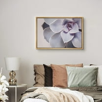 PixonSign Framed Canvas Print Wall Art Purple Echeveria Succulent Botanical Wilderness Photography Realism Contemporary Portrait Colorful Cool for Living Room, Bedroom, Office - 24"x36" Natural