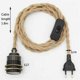 thumbnail image 3 of Kit de lámpara colgante de cuerda de cáñamo vintage con enchufe de interruptor, cable de luz colgante de un solo cabezal DIY, enchufe de cuerda E27, cable textil, iluminación decorativa, 3 of 5