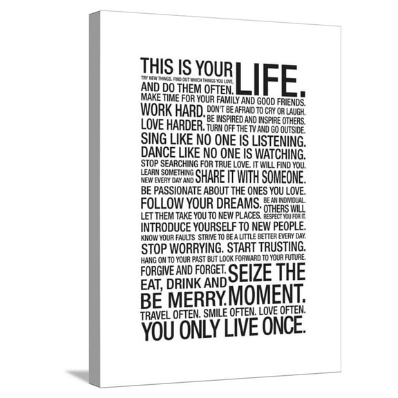 Art.com This Is Your Life Stretched Canvas Print Wall Art, 18" x 24"