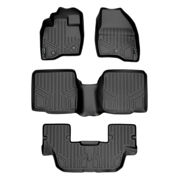 SMARTLINER 3 Rows Custom Fit Floor Liners Compatible with 2011 - 2014 Ford Explorer 8 Passenger (Gasoline | Fits 2nd row Bench Seat)
