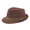 Coffee, variant on Unisex Felt Fedora Hat for Men Women, Classic Short Wide Brim Trilby Dress Hat with Leather Belt Band, Lightweight Warm Winter Jazz Gangster Hat, 5 Colors