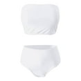 thumbnail image 5 of Daznico Women's Strapless Bikini Set Off The Shoulder Two Piece Swimsuit High Waisted High Slit Swimsuit,M, 5 of 5